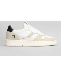 Date - Court 2.0 Basic Sneakers In Beige Suede And Leather - Lyst