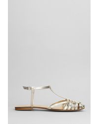 Anna F. - Flats In Platinum Leather - Lyst