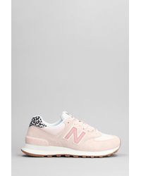 New Balance - 574 Sneakers In Rose-pink Suede And Fabric - Lyst