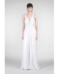 IRIS SERBAN - Abito donna Letita in Seta Argento - Lyst