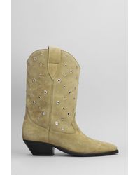 Isabel Marant - Duerto Texan Ankle Boots In Taupe Suede - Lyst