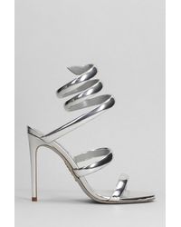 Rene Caovilla - Serpente Sandals In Silver Leather - Lyst