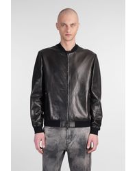 Salvatore Santoro - Giacca Bomber in Pelle Nera - Lyst
