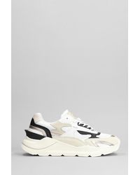 Date - Fuga Sneakers In White Suede And Leather - Lyst