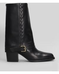 Evaluna - High Heels Ankle Boots In Black Leather - Lyst