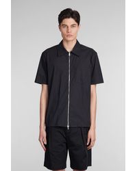 Low Brand - Camicia Shirt zip s143 in Cotone Nero - Lyst