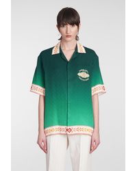 Casablanca - Shirt In Green Silk - Lyst