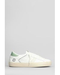 Date - Hill Low Sneakers In White Suede And Leather - Lyst