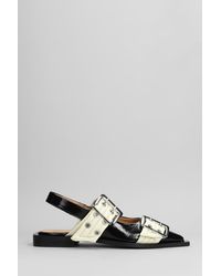 Ganni - Ballerine in Poliuretano Nero - Lyst