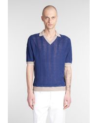 Ballantyne - Polo In Blue Linen - Lyst