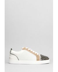 Christian Louboutin - Sneakers Louis junior spikes in pelle e camoscio Bianco - Lyst