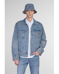 Ami Paris - Giacche Denim in Cotone Blu - Lyst