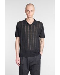Roberto Collina - Polo in lino Nero - Lyst