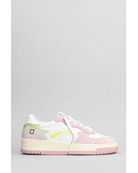 Date - Torneo Pure Colored Sneakers In White Suede And Leather - Lyst