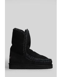 Mou - Eskimo 24 Low Heels Ankle Boots In Black Suede - Lyst