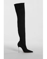 Casadei - Stivali tacco alto Blade in Camoscio Nero - Lyst