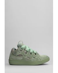 Lanvin - Sneakers Curb in Camoscio Verde - Lyst