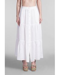 120 - Skirt In White Linen - Lyst