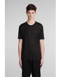 120 - T-shirt In Black Linen - Lyst