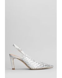 Lella Baldi - Pumps In Silver Leather - Lyst