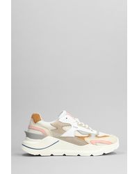 Date - Fuga Sneakers In Beige Suede And Fabric - Lyst