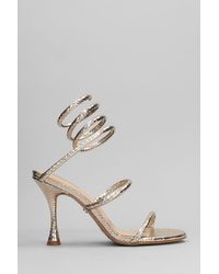Lola Cruz - Greta 95 Sandals In Platinum Leather - Lyst