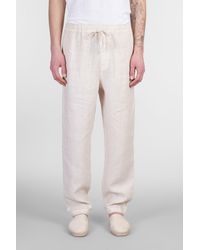 120 - Pants In Beige Linen - Lyst