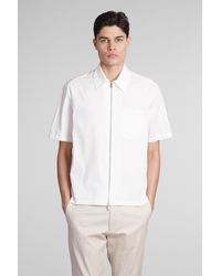 Low Brand - Camicia Shirt zip s143 in Cotone Bianco - Lyst