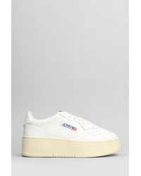 Autry - Platform Low Sneakers In White Leather - Lyst