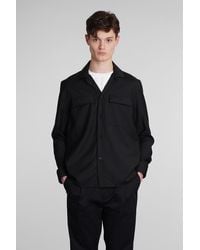 Low Brand - Shirt S134 Tropical Shirt In Black Wool - Lyst