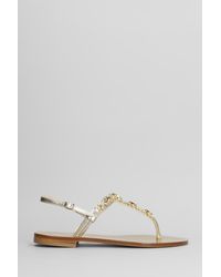 EDDICUOMO - Sandali flats in Pelle Platino - Lyst