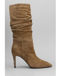 Via Roma 15 - High Heels Boots In Brown Suede - Lyst