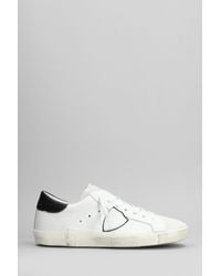 Philippe Model - Sneakers Prsx Low in pelle e camoscio Bianco - Lyst