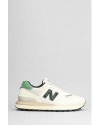 New Balance - 574 Sneakers In Beige Suede And Fabric - Lyst
