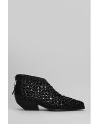 Elena Iachi - Texan Ankle Boots In Black Leather - Lyst