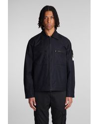 Stone Island - Casual Jacket In Black Cotton - Lyst