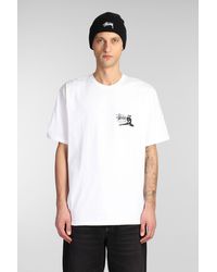 Stussy - T-Shirt in Cotone Bianco - Lyst