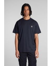 Stone Island - T-shirt In Blue Cotton - Lyst