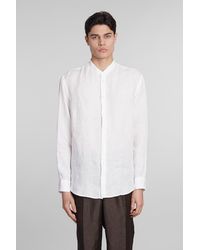 Emporio Armani - Shirt In White Linen - Lyst