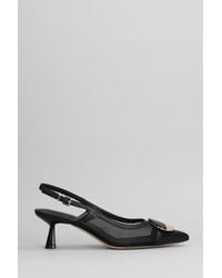Evaluna - Decollete in pelle e tessuto Nero - Lyst