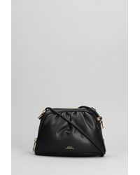 A.P.C. - Ninon Small Shoulder Bag In Black Leather - Lyst