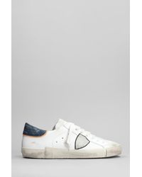 Philippe Model - Sneakers Prsx Low in pelle e camoscio Bianco - Lyst