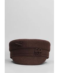 Ruslan Baginskiy - Logo-embellished Hats In Brown Wool - Lyst