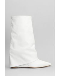 The Seller - Ankle Boots Inside Wedge In White Leather - Lyst