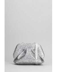 THEMOIRÈ - Gea Sparkling Clutch In Silver Synthetic Fibers - Lyst