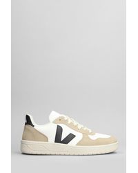Veja - V-10 Sneakers In White Suede And Leather - Lyst