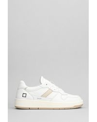 Date - Court 2.0 Sneakers In White Leather - Lyst