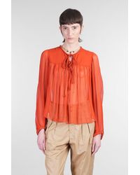 Isabel Marant - Blusa Ametissa in Seta Arancione - Lyst