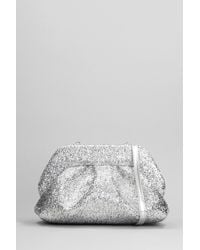 THEMOIRÈ - Tia Sparkling Clutch In Silver Synthetic Fibers - Lyst