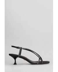 Lola Cruz - Liberty Heel 55 Sandals In Black Satin - Lyst